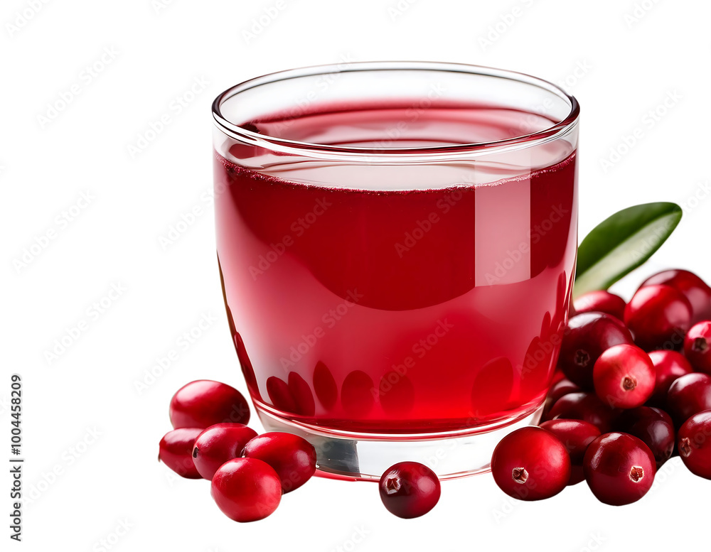 glass of cranberry juice with fresh berries glass of cranberry juice with fresh berries