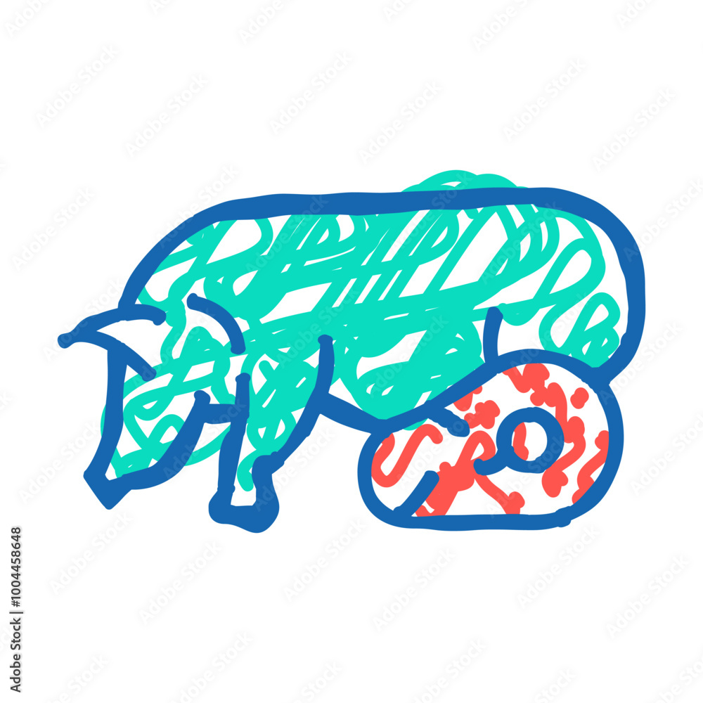 Fototapeta premium pork meat doodle icon sketch vector. pork meat sign. isolated symbol illustration