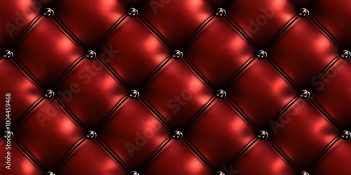 Red Leather Upholstery Texture with Diamond Pattern photo