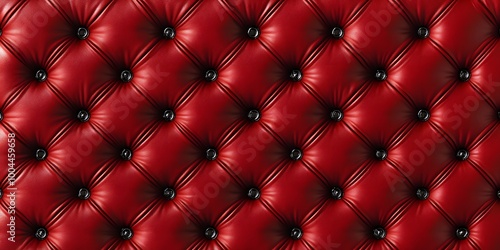 Red Leather Upholstery Texture with Buttons