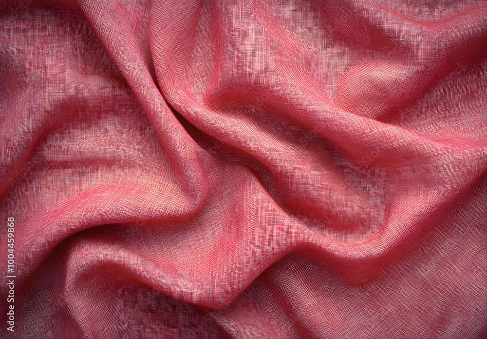 Red Linen Fabric Texture Background - Top View Red Linen Fabric Texture Background - Top View