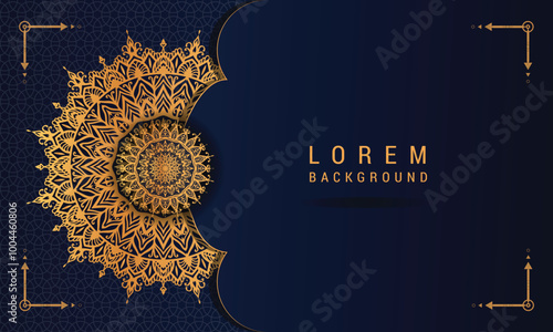 Luxury mandala background with golden arabesque pattern Arabic Islamic east style. Decorative mandala for print, brochure, flyer, banner, poster, cover,	