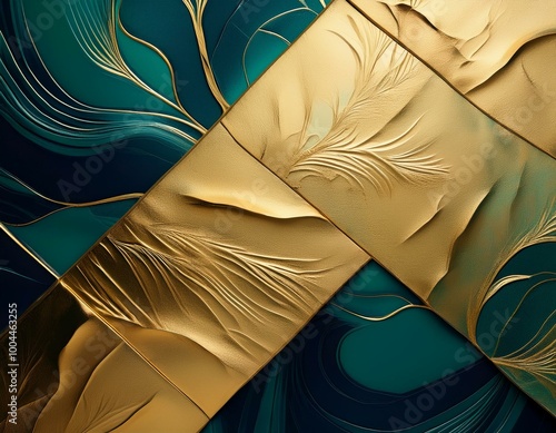 Luxury Gold Texture on Emerald