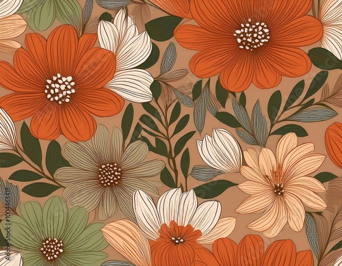 Earthy Floral Pattern