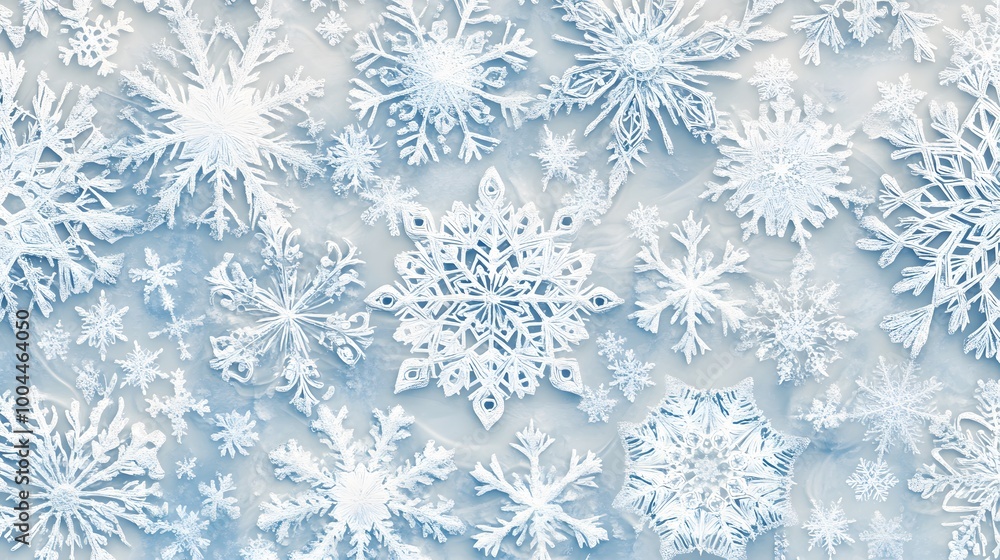 Background Pattern of intricate snowflakes Background Pattern of intricate snowflakes