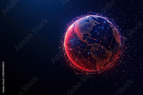 Wallpaper Mural Glowing digital globe with connected lines. Torontodigital.ca