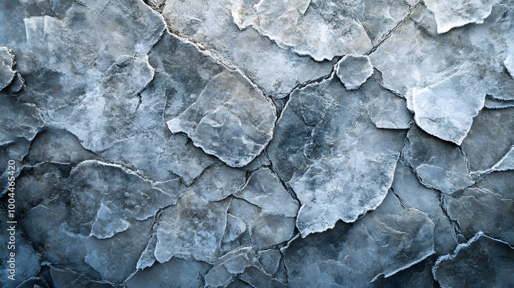 Rough Stone Texture with layers of frost and a thin sheet of ice Rough Stone Texture with layers of frost and a thin sheet of ice