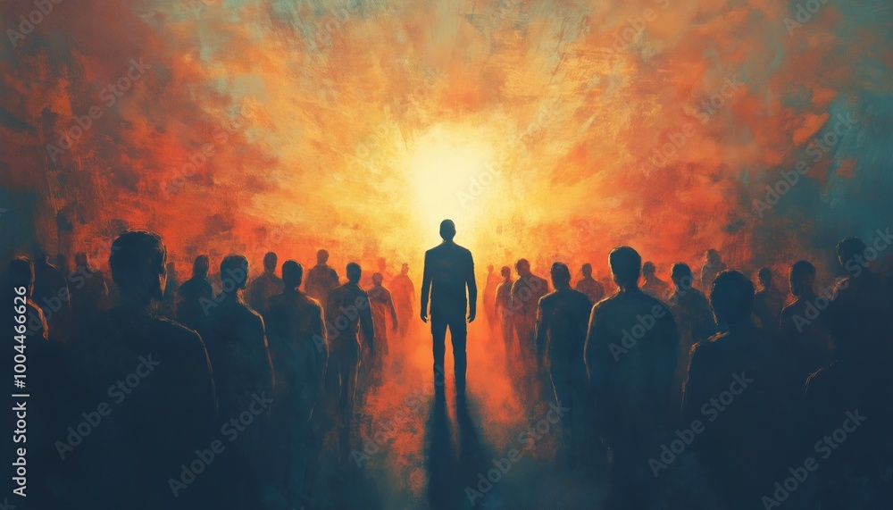 Hope For The Lonely Crowd: Group Of People Solitarily Admiring Surreal Artwork Depicting Loneliness And Social Distancing Amidst The Coronavirus Pandemic Hope For The Lonely Crowd: Group Of People Solitarily Admiring Surreal Artwork Depicting Loneliness And Social Distancing Amidst The Coronavirus Pandemic