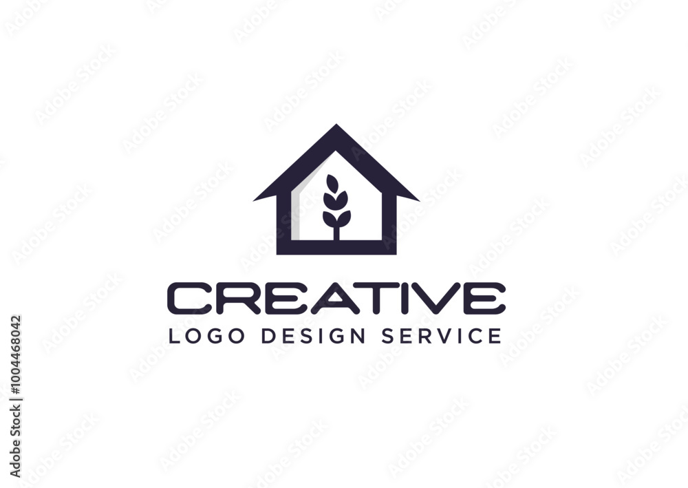 Real estate or home care logo template, featuring a green house design. Real estate or home care logo template, featuring a green house design.