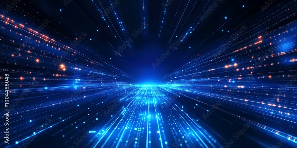 Abstract blue technology background with glowing light and speed streaks Abstract blue technology background with glowing light and speed streaks