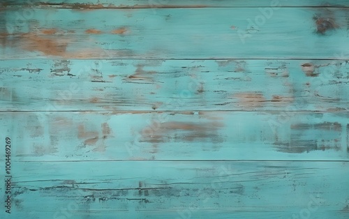 Distressed Turquoise Wooden Background Texture