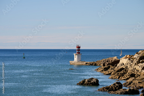 View of the entrance to the port of Gipuzkoa photo