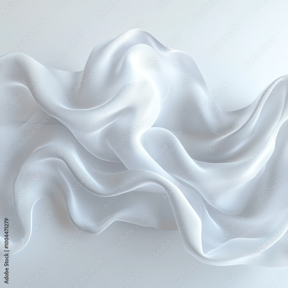 Obraz premium Elegant white fabric draped gracefully over a smooth surface with soft textures.