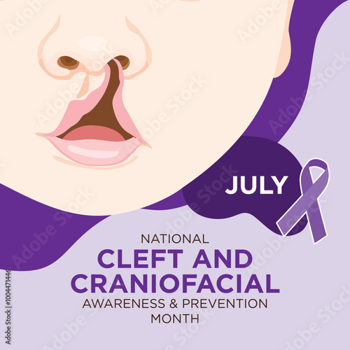 Vector illustration of national cleft and craniofacial awareness and prevention month poster 