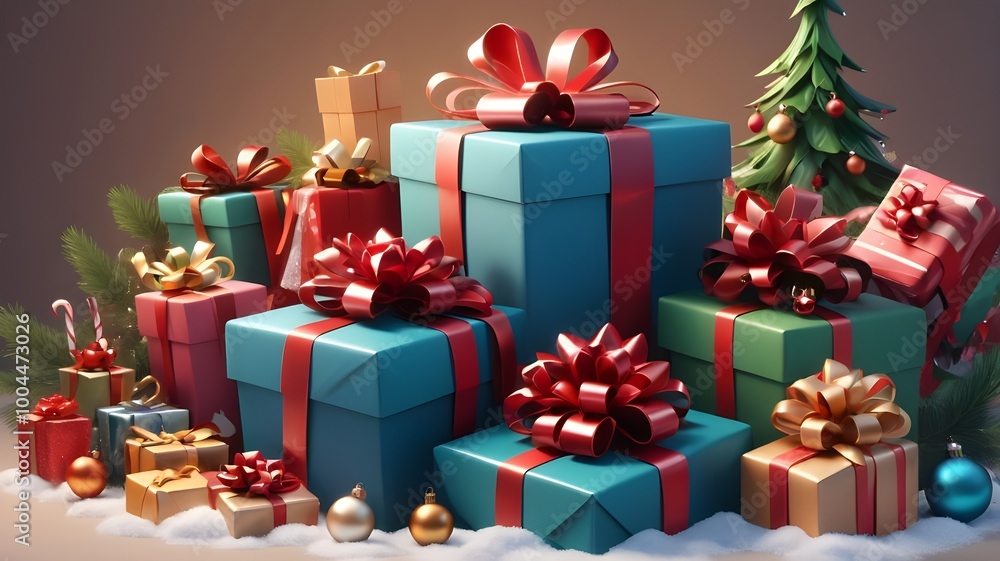 Fototapeta premium christmas gift boxes