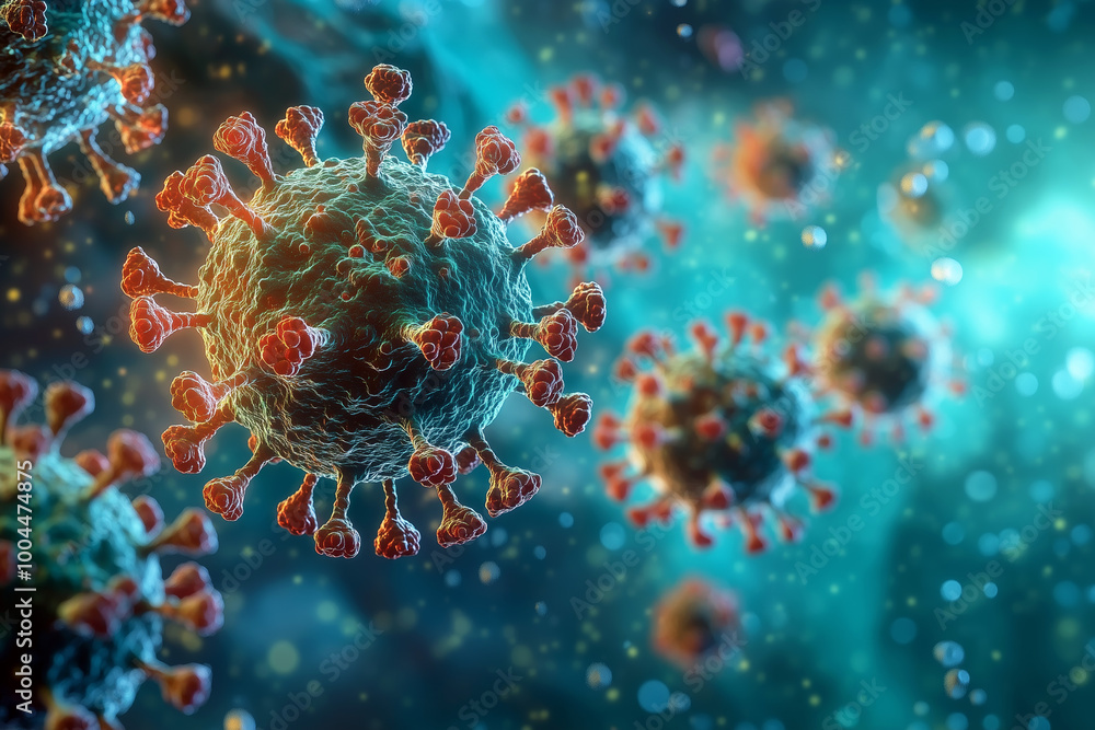 Obraz premium Electron miscrope showing a virus.