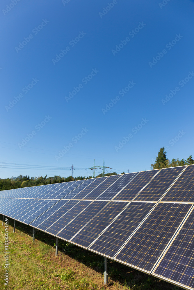 Solar Power Station in the autumn Landscape