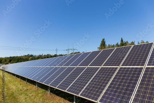 Obraz na płótnie Solar Power Station in the autumn Landscape w salonie