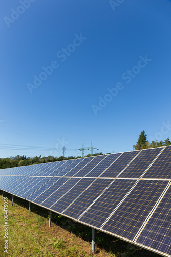 Obraz na płótnie Solar Power Station in the autumn Landscape w salonie