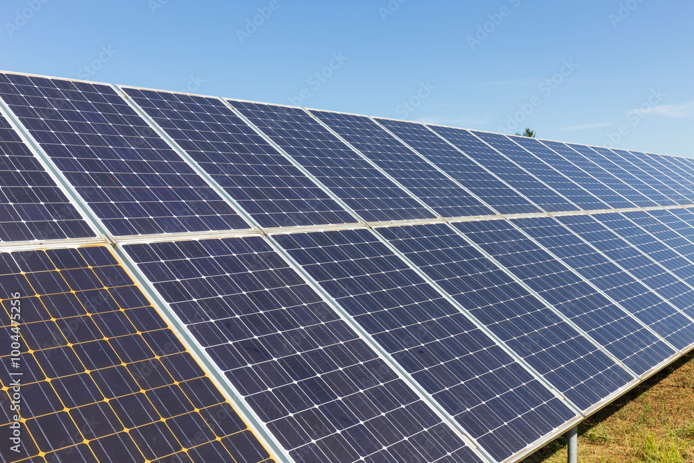 Solar Power Station in the autumn Landscape