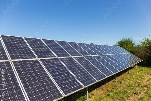 Solar Power Station in the autumn Landscape 