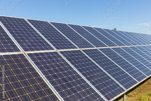 Solar Power Station in the autumn Landscape 
