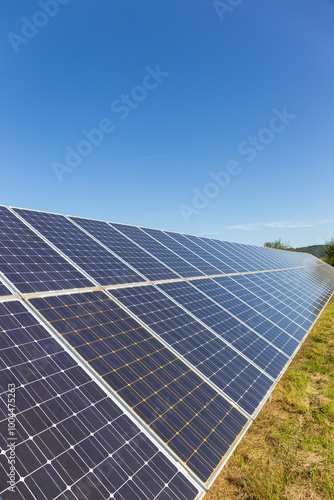 Obraz na płótnie Solar Power Station in the autumn Landscape w salonie