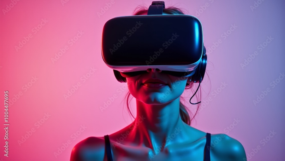 People Using VR Headsets to Explore a Virtual Reality Experience: Future Technology, Gaming, Immersive Entertainment and Metaverse Concepts People Using VR Headsets to Explore a Virtual Reality Experience: Future Technology, Gaming, Immersive Entertainment and Metaverse Concepts