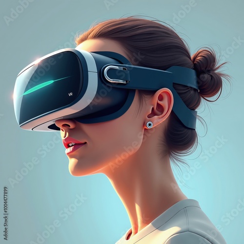 People Using VR Headsets to Explore a Virtual Reality Experience: Future Technology, Gaming, Immersive Entertainment and Metaverse Concepts 