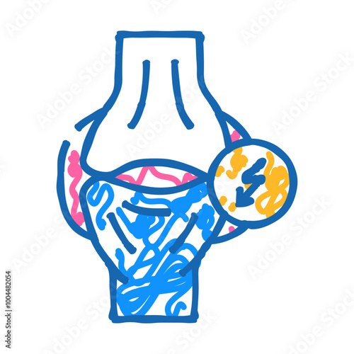 joint pain doodle icon sketch vector. joint pain sign. isolated symbol illustration