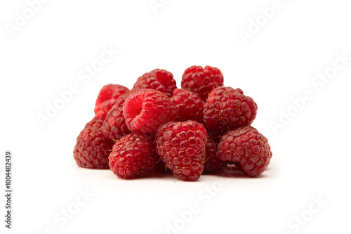 Tasty fresh raspberry isolated on a white background. Top view.