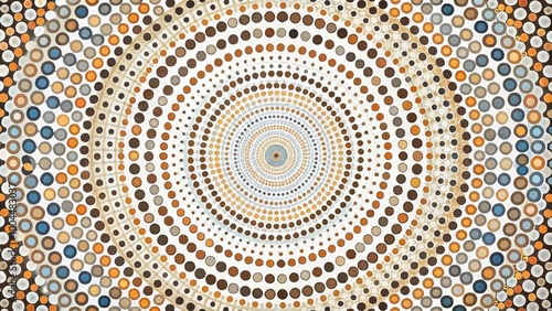 Intricate circular mandala with a spectrum of earthy tones.