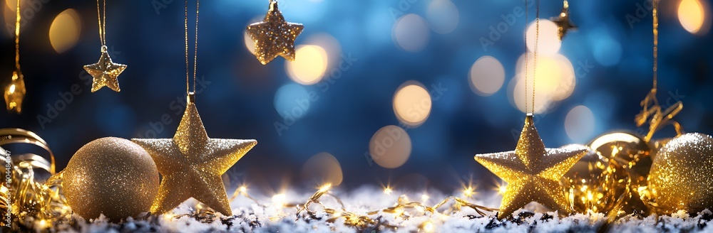 Sparkling Golden Stars Christmas Decorations Sparkling Golden Stars Christmas Decorations