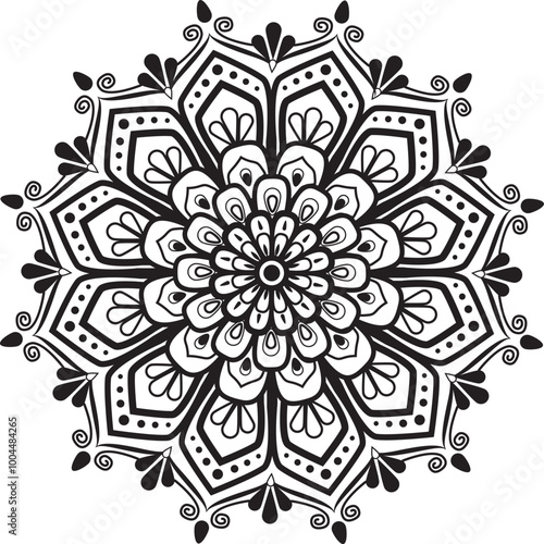 Mandala art, round ornament pattern, mandala illustration with white background