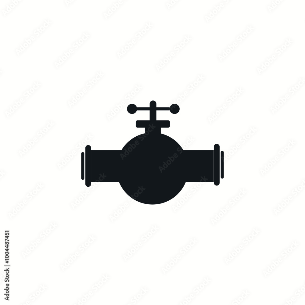 Water, oil or gas pipeline with fittings and valves Vector Water, oil or gas pipeline with fittings and valves Vector