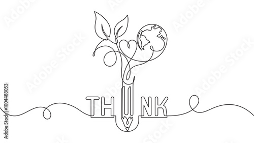 Innovative design with modern line art vector illustration. Continuous line drawing illustration on transparent background eps 10