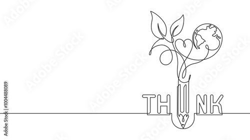 Innovative design with modern line art vector illustration. Continuous line drawing illustration on transparent background eps 10
