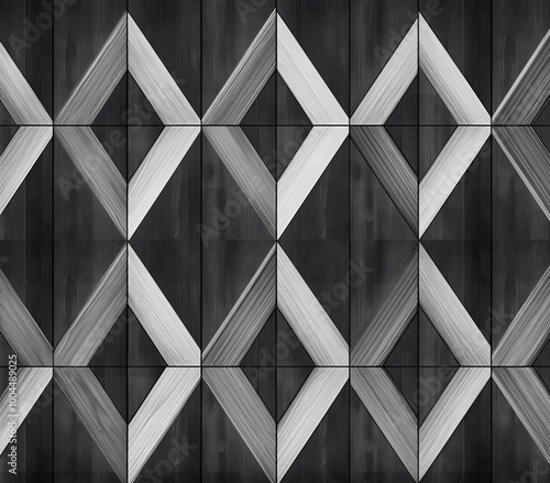 Seamless Pattern of Diamond-Shaped Wood