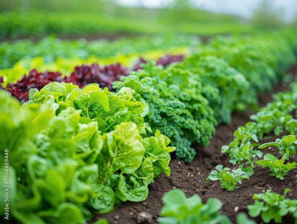 Organic Farm with a Variety of Fresh Crops Organic Farm with a Variety of Fresh Crops