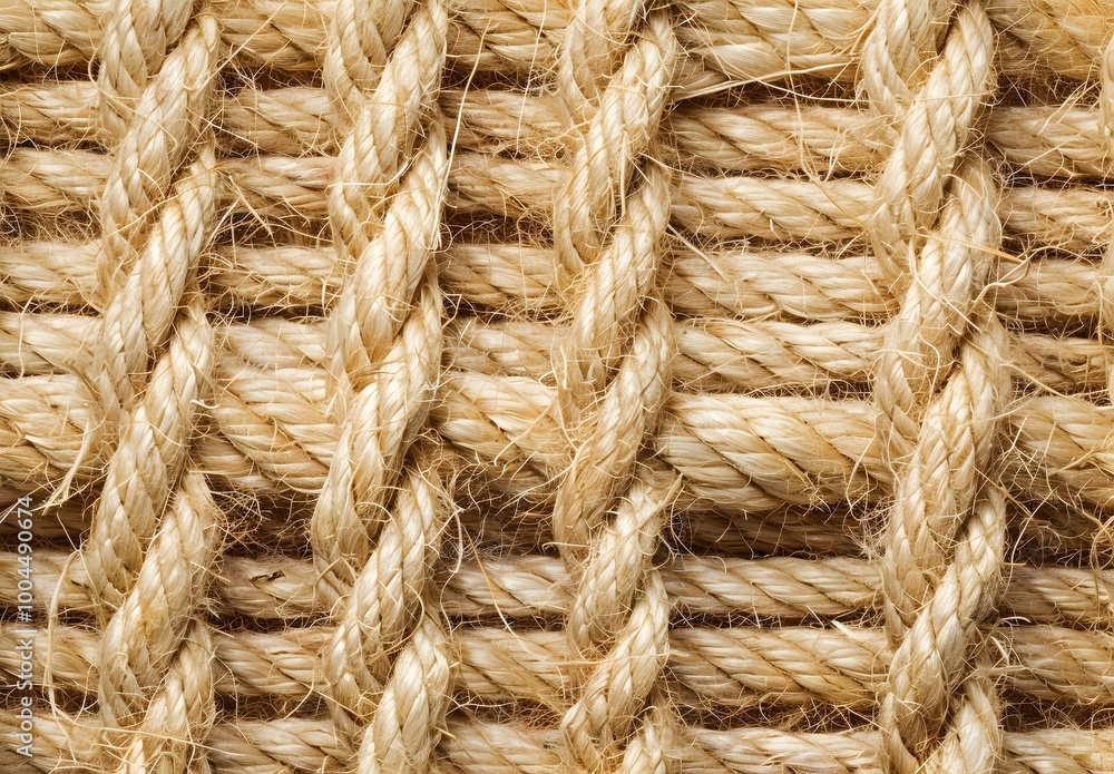 Fototapeta premium Beige Jute Rope Texture Background