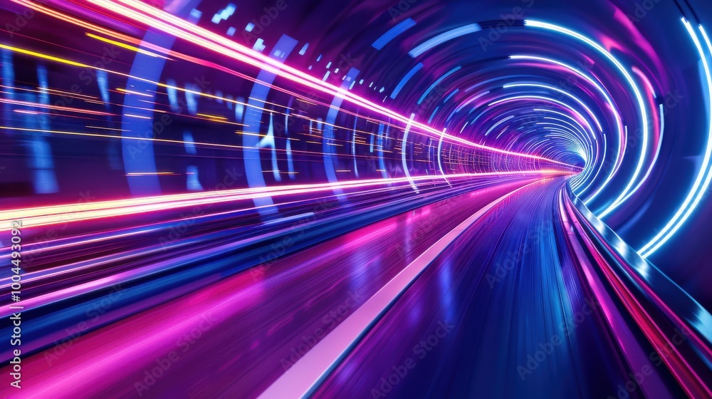 Immersive Abstract Tunnel in Vibrant Colors Immersive Abstract Tunnel in Vibrant Colors
