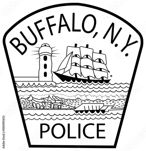 Buffalo NEW YORK police patch vector file  Badge  Blank, outline vector, SVG Badge, DXF, CNC Router File, Laser Engraving, Cricut, Ezcad, Digital Cutting File for laser cutting, laser engra