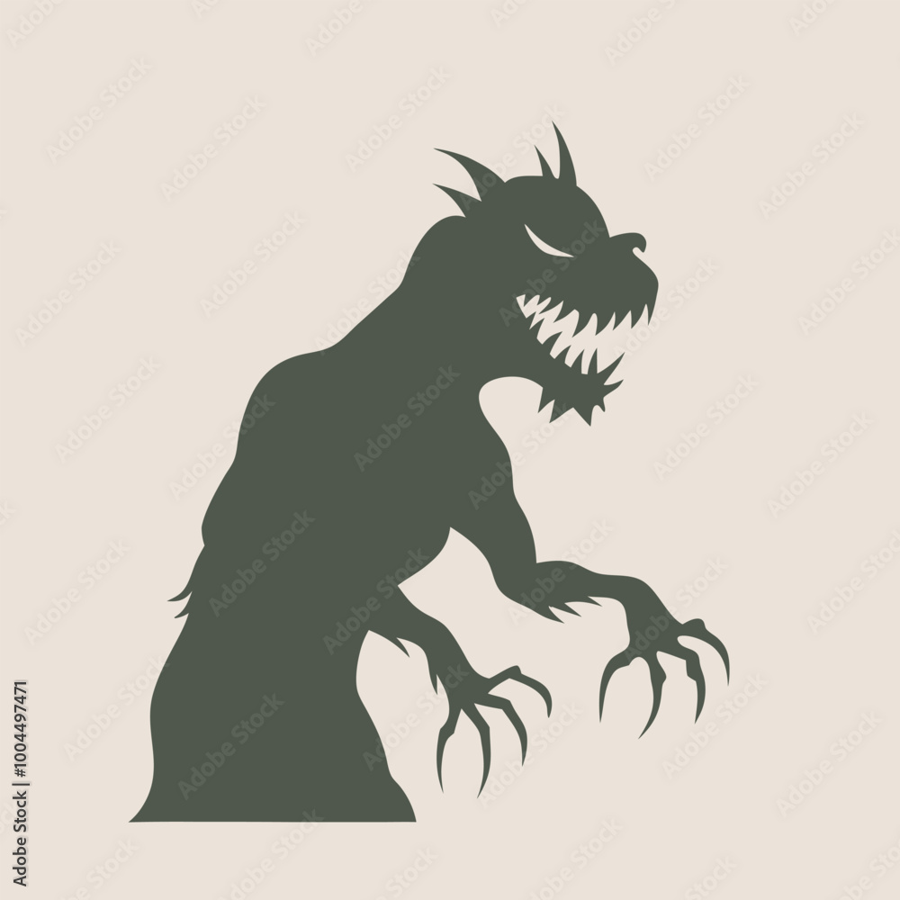 Obraz premium a black silhouette of a creature with a menacing expression 