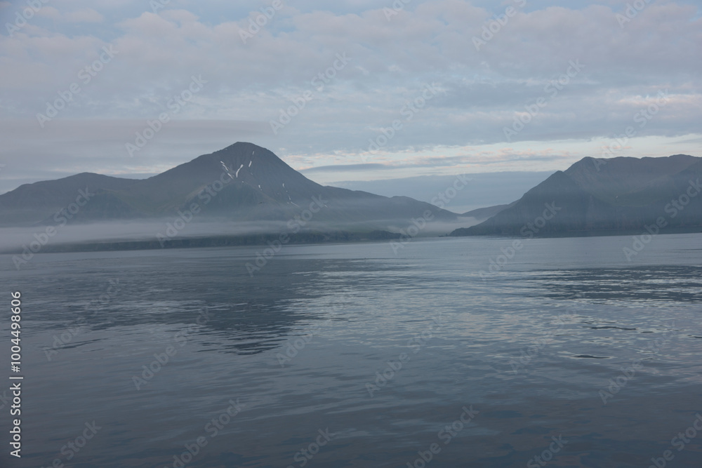 Russia Commander Islands landscape on a cloudy summer day Russia Commander Islands landscape on a cloudy summer day