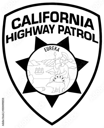 California Highway Patrol Patch vector file Blank, outline vector, SVG Badge, DXF, CNC Router File, Laser Engraving, Cricut, Ezcad, Digital Cutting File for laser cutting, laser engraving template