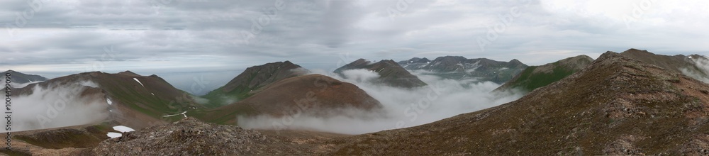 Russia Commander Islands landscape on a cloudy summer day Russia Commander Islands landscape on a cloudy summer day