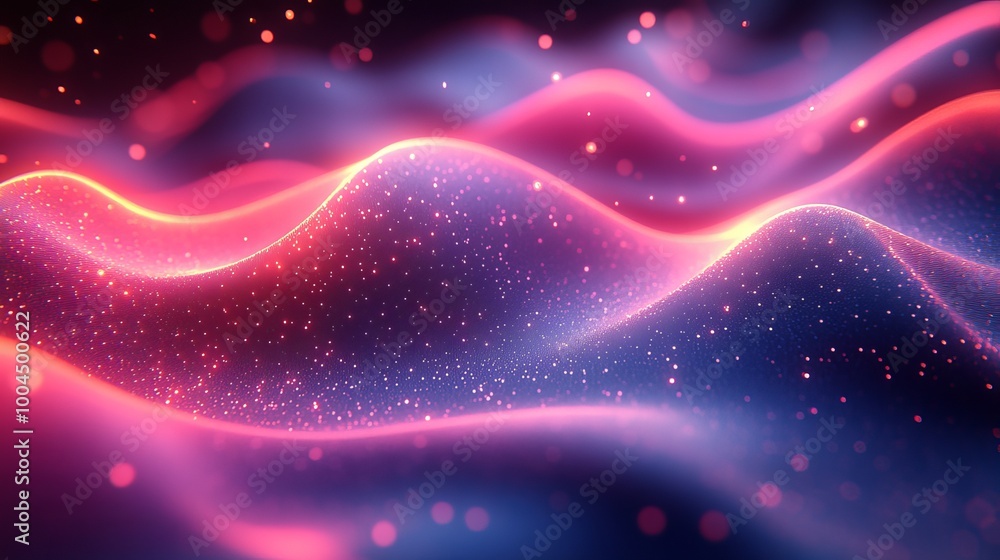 Abstract waves of vibrant neon light with Abstract waves of vibrant neon light with