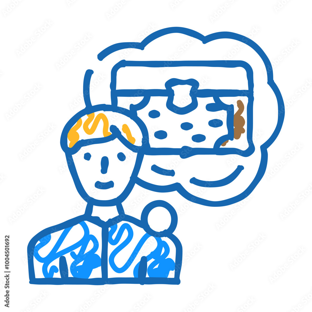 thoughts of treasure doodle icon sketch vector. thoughts of treasure sign. isolated symbol illustration thoughts of treasure doodle icon sketch vector. thoughts of treasure sign. isolated symbol illustration