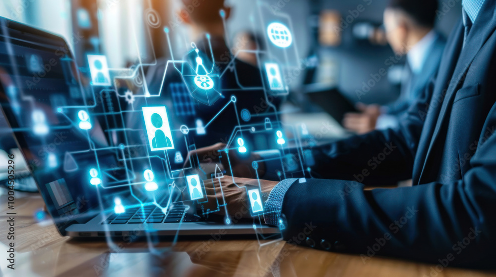 A legal team discussing the implications of remote work, including data privacy, worker compensation, and contract terms for international employees. A legal team discussing the implications of remote work, including data privacy, worker compensation, and contract terms for international employees.
