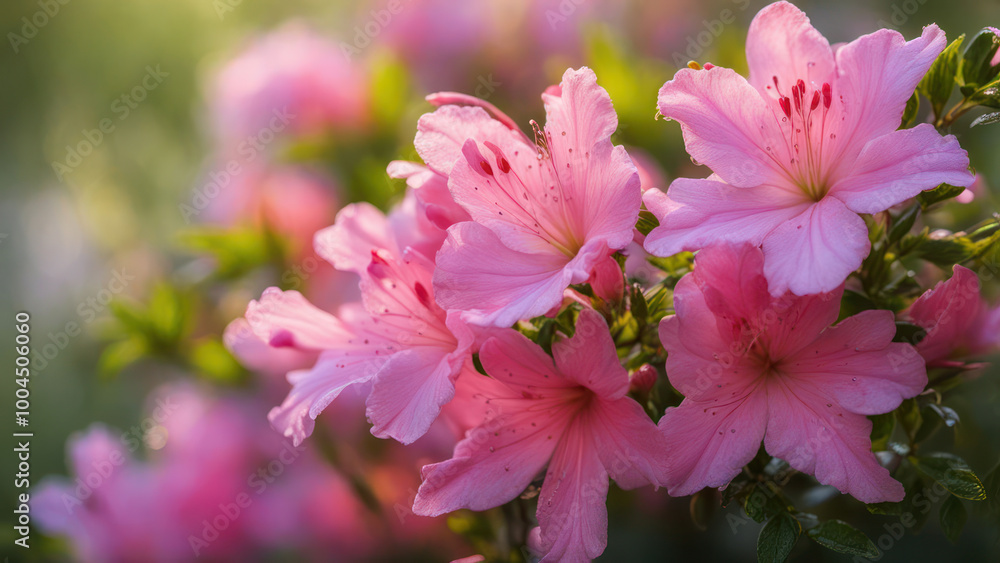 realistic illustration of a pink azalea flowers realistic illustration of a pink azalea flowers